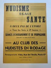 Nudisme = Santé Affiche Originale