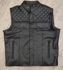 Gilet jacket cut Cuir de