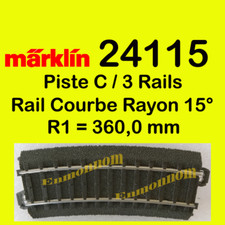 MARKLIN 24115 Rail courbe R1 - 15 degrés 360 mm PARFAIT ETAT