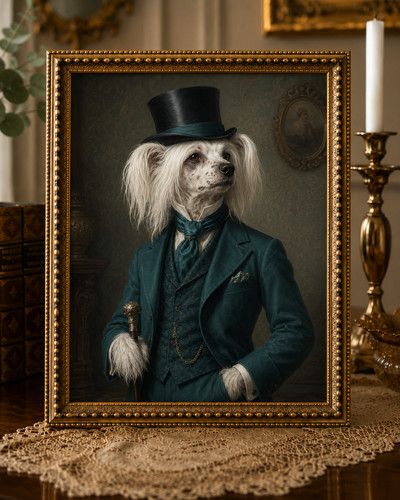 Cadre chien chinois crête - cadre,