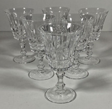 6 CUT ARCH CRYSTAL FOOT GLASSES height 9.5 cm