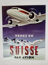 Venez En Suisse Par Avion Metal Sign 20" x 16" World Market