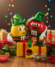 M&M's Christmas LIMITED EDITION Distributor | Red and Yellow Elves Elves Elves Elves Characters