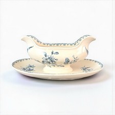 Sarreguemines Favorite Blue Sauce Bowl - Antique Earthenware - Perfect Condition