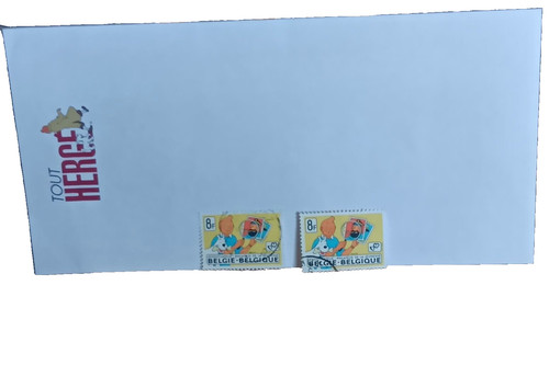 Hergé enveloppe timbres - hergé,
