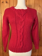Vintage Hand Knit Red Mohair