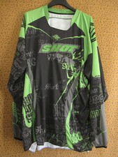 Maillot Motocross Shot Racing Moto Noir et vert cross Vintage Jersey - XL