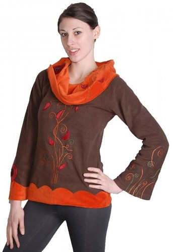 Pull polaire boho col - pull,