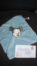 doudou plat Mickey bleu gris