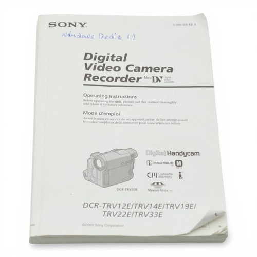 Sony dcr trv12e - trv, trv19e