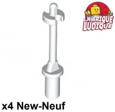 Lego 4x Minifig utensil baton ski Pole 3L neige snow blanc/white 90540 NEUF