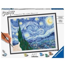 Tableau de peinture Ravensburger CreArt Vincent Van Gogh, Nuit Étoilée (40x30cm)