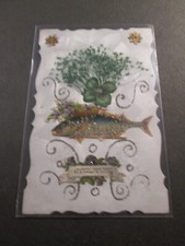 Fancy Postcard - Added, Clover Fish and Dried Flowers