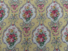 Vintage Antique Fabric Coupon Louis XVI Style Medallion 66cmX98cm COSY 1960