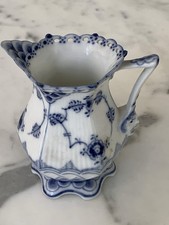 Royal Copenhagen Blue Fluted Full Lace Creamer 4” Height