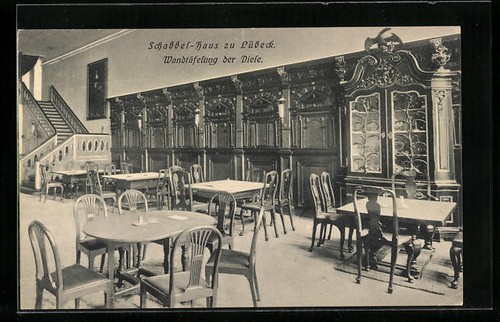 Carte postale lübeck maison - carte, lübeck,
