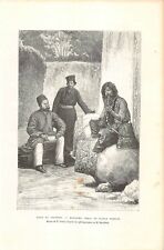 Press engraving - DERVISH, NOBLE and PERSIAN PEASANTS - drawing by P.Fritel