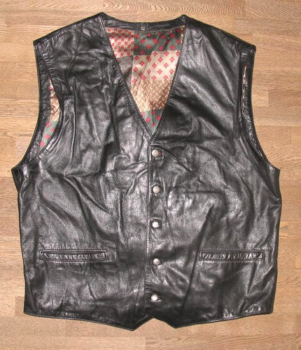 Gilet homme cuir noir - homme,
