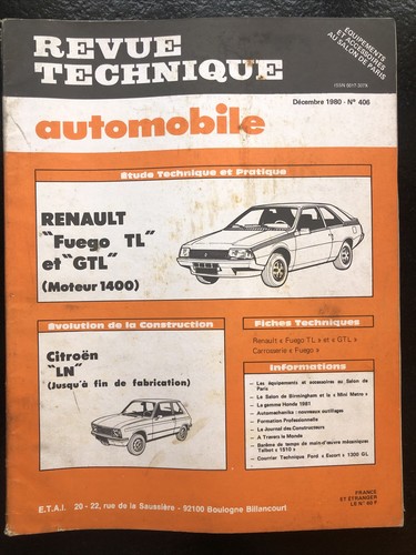 Revue technique renault fuego - technique,