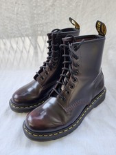 Dr Doc Martens Cherry Red 8 Eyelet 1460 Arcadia Leather Boots US Women's 8