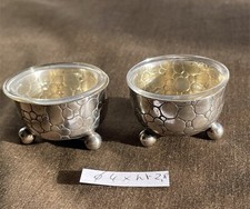 Paire 2 salerons argent massif