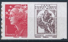 Timbre France Adhésif 507** Timbre fiscal Mobile rouge a gauche