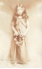 Child - Girl holding a wreath of flowers