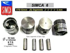 Pistons x 4 état standard 52 mm montage 5 segments SIMCA 6 
