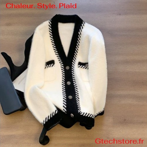 Cardigan plaid chic vintage - chic,
