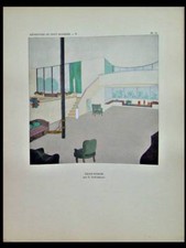 GABRIEL GUEVREKIAN, SALON FUMOIR - 1929 - POCHOIR, ART DECO