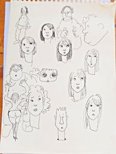 TARDI : dessin non-signé, original, croquis, feutre