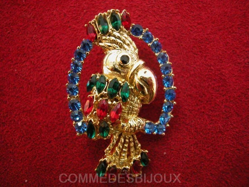 Broche vintage perroquet - broche, style