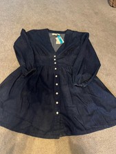 Nobody’s Child Starlight Mini Dress Plain denim BNWT size 14  