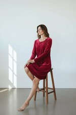 Robe Velours Bordeaux Femme M