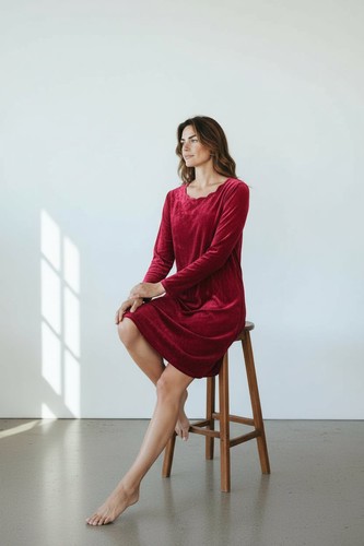Robe velours bordeaux femme - bordeaux,
