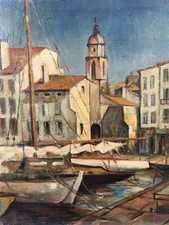 Huile sur toile signée : Le