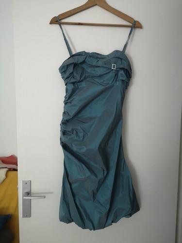 Robe soirée bleu canard - robe,