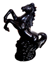 STATUETTE CHEVAL "NOIR ET