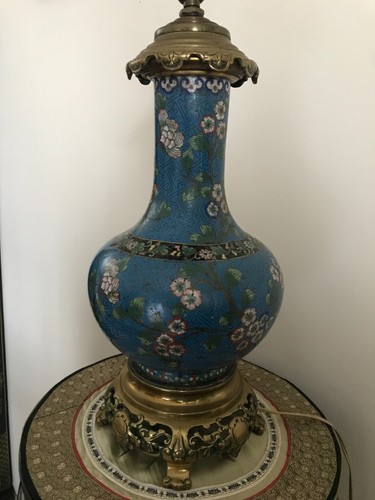 Cloisonne vase pied lampe - cloisonne, de