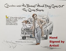 One More Thing - Columbo & Beat Up Car & Bassett Hound Hand Signd Art