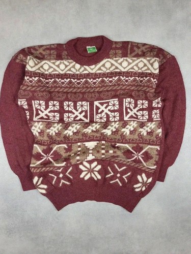Pull maille vintage motif - pull,