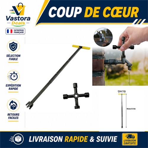 Clé compteur eau réglable - clé, d'eau