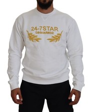 Sweatshirt DSQUARED2 Blanc Brodé Col Rond IT48/US38/M RRP 660USD