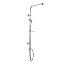 Colonne de douche chromé ovale acier inoxydable hauteur réglable sans pommeau