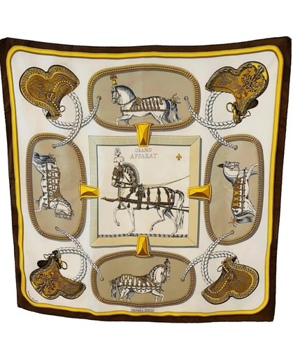 Foulard carré soie hermes - carré,