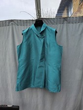 Nitya Blue Pure Silk Sleeveless Blouse Shirt Top Size 48 UK 20 New