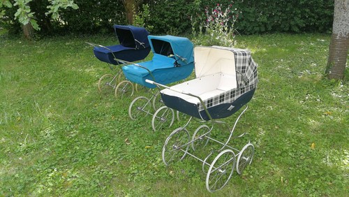 Landau ancien poussette bleu