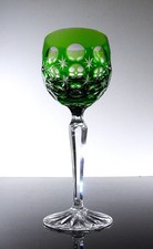 1 VILLEROY & BOCH BOHEMIAN SIZE FIR GREEN CRYSTAL WINE GLASS SIGN