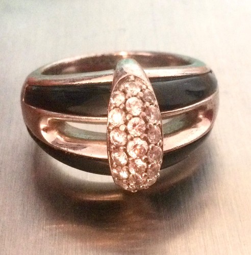 Grosse bague vintage argent - en,