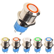 Push Button Push Button Switch Stainless Steel 12mm LED Illuminated 3V 6V 12V 24V